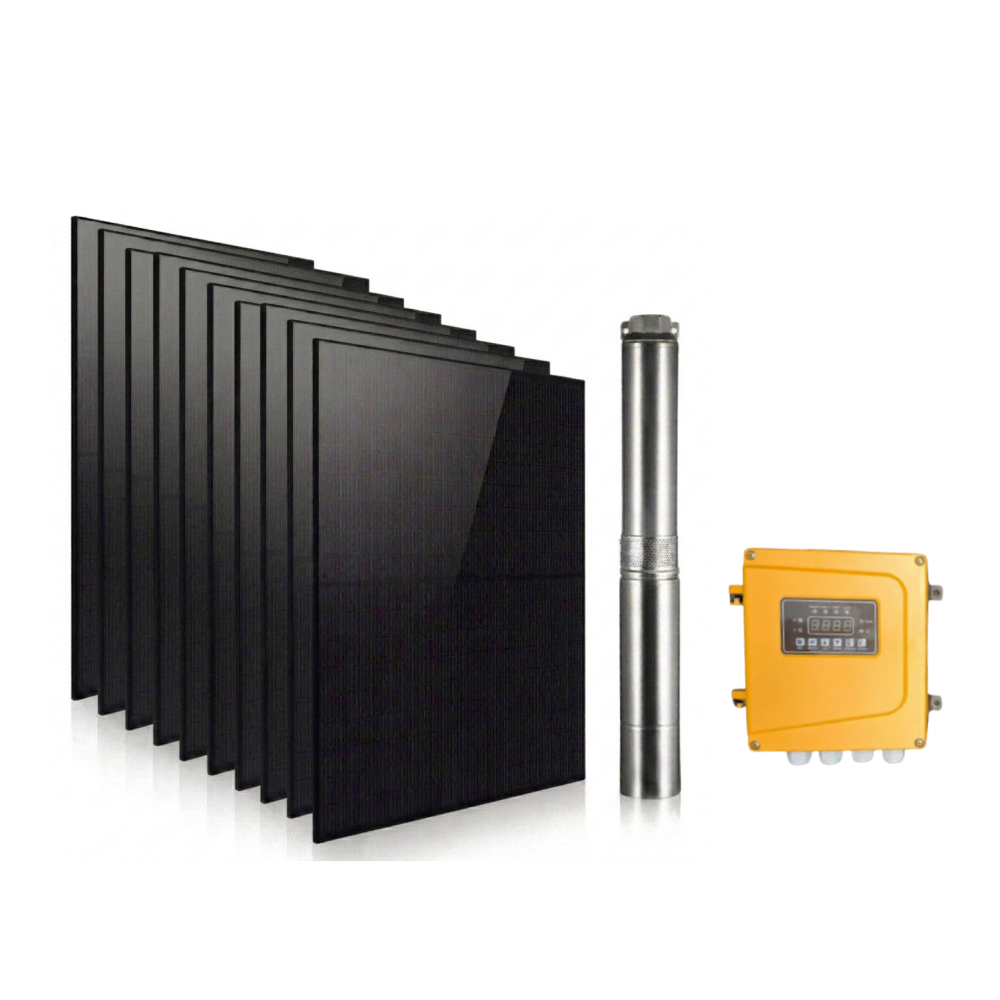 Kit de bomba sumergible con energía solar Rocksolar de 4.0 HP