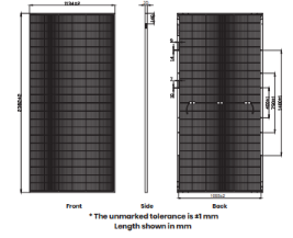 Thonova 600W N-Type High efficiency Bifacial Dual Glass Solar panel