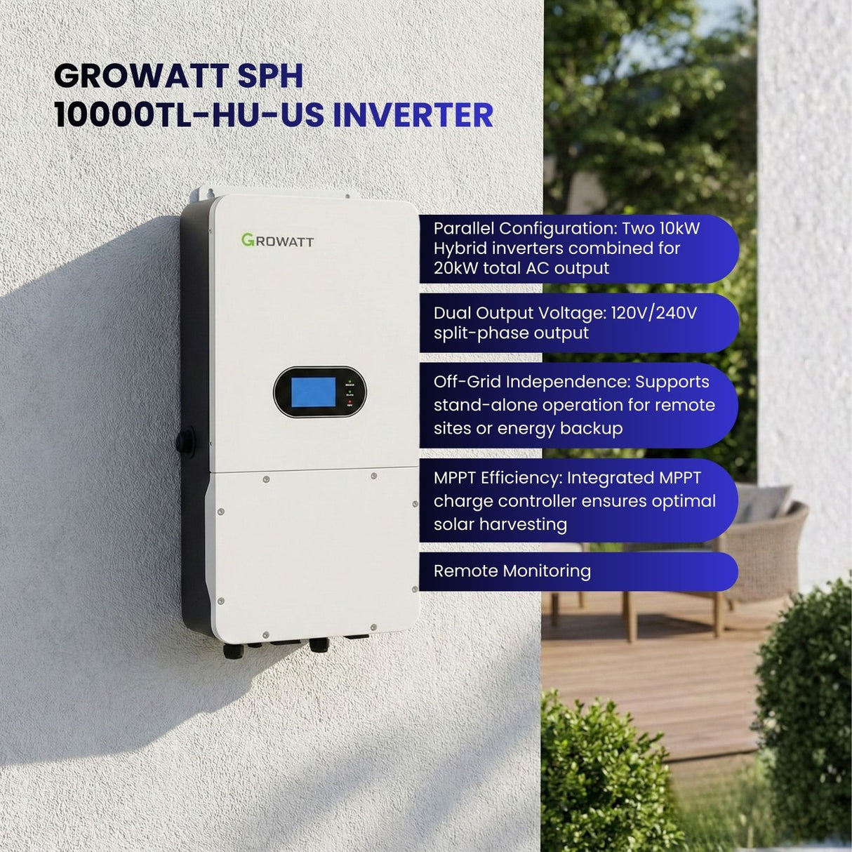Growatt SPH 10000TL-HU-US ioff grid nverter