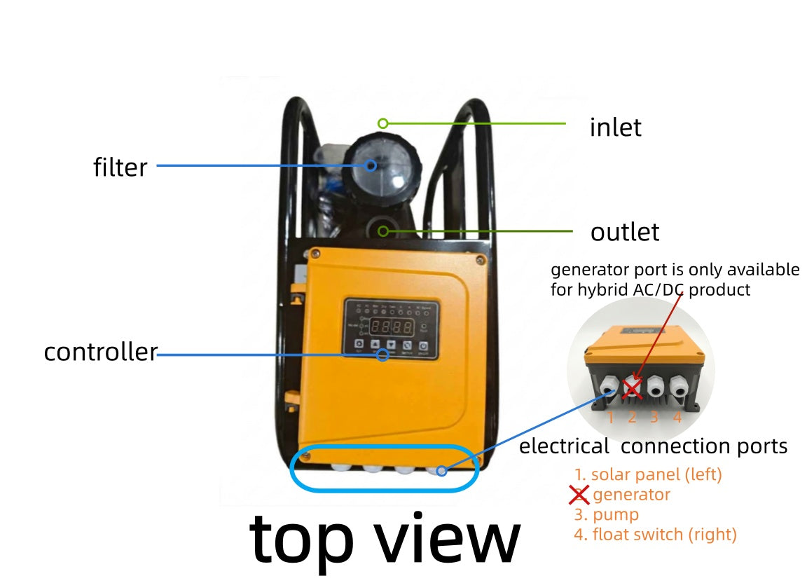 Bomba solar de CC ROCKSOLAR de 0,5 HP para piscina de 20 000 galones