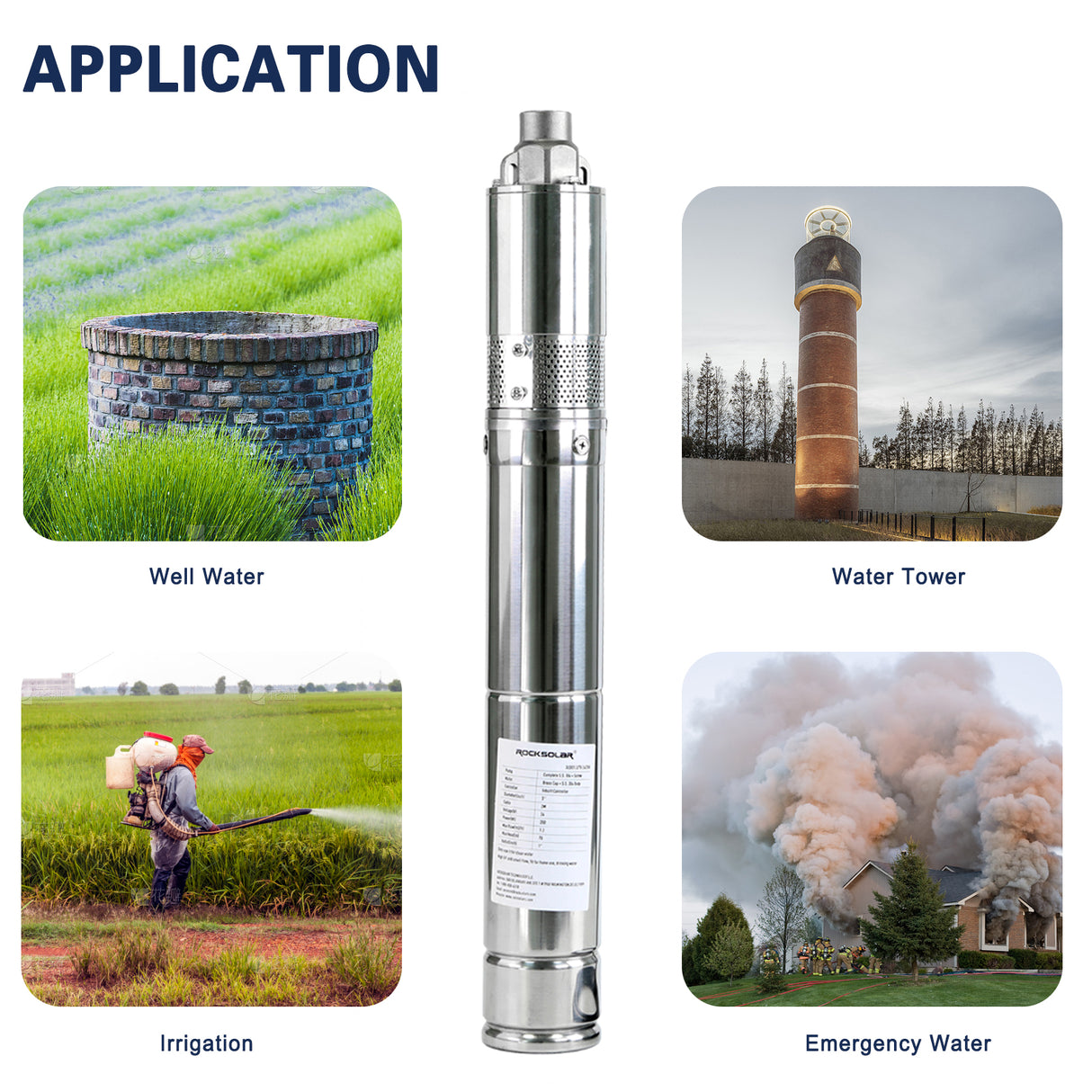 Rocksolar 1.61 HP Solar-Powered Submersible Pump Kit