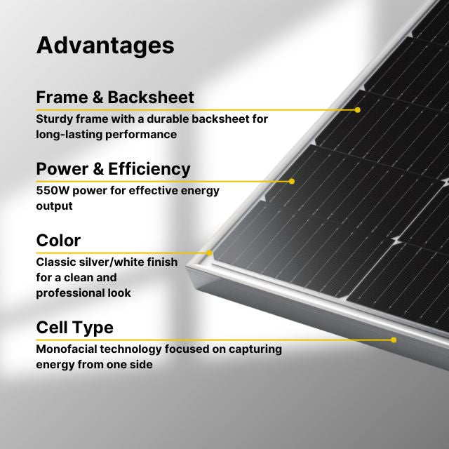 LONGi 550W Rigid Monocrystalline Monofacial Solar Panel