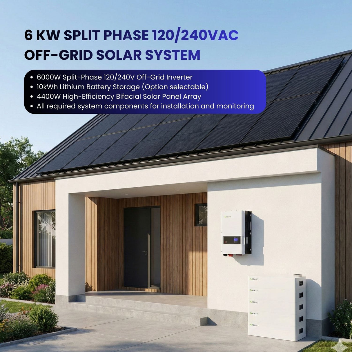 6 KW Split phase 120/240Vac Off-Grid Solar System