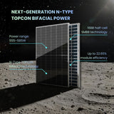 Zshine 585W N-Type TOPCon Bifacial  Double Glass Solar Module (0.393$/W)
