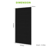 ROCKSOLAR 800W 4 Pcs 12V Rigid Monocrystalline Solar Panel - Waterproof with Corrosion-Resistant Aluminum Alloy Frame
