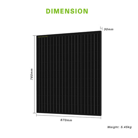 100w rigid solar panel dimension