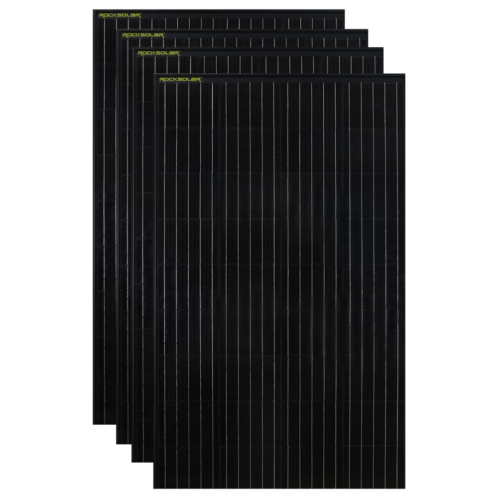 ROCKSOLAR 600W 4Pcs 12V Rigid Monocrystalline Solar Panel - Waterproof with Corrosion-Resistant Aluminum Alloy Frame