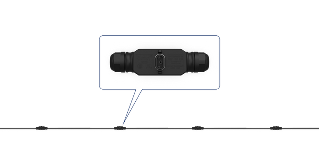 Hoymiles HMS AC trunk cable with spaced connectors — manufacturer illustration
