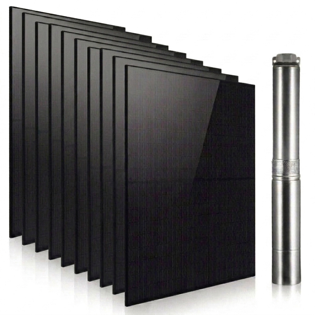 Kit de bomba sumergible con energía solar Rocksolar de 4.0 HP