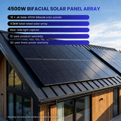 10 JA Solar 450W panels, 4.5kW array
