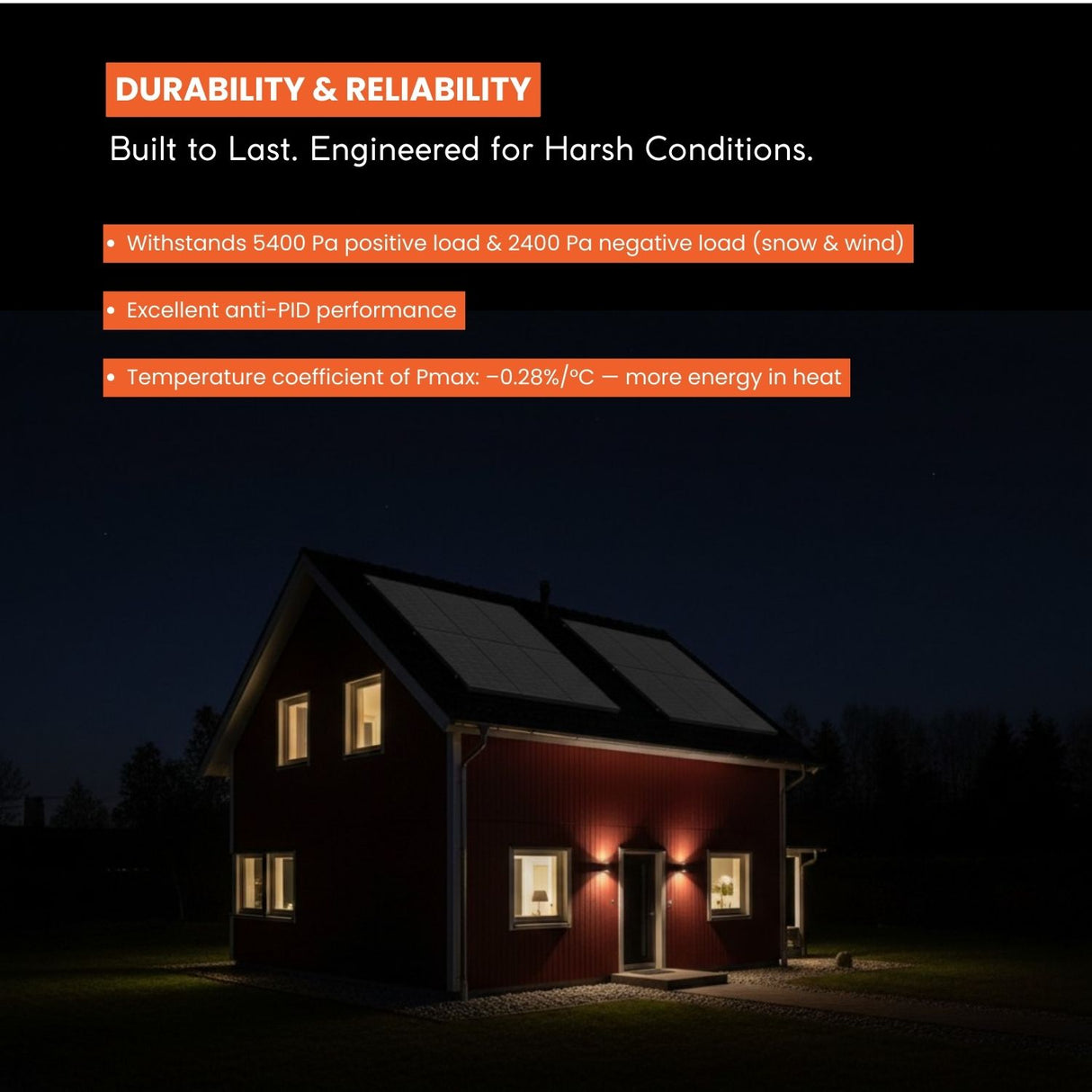 durable solar panel home 440w