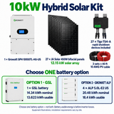 10kW hybrid kit: 27 JA Solar 450W panels, 12.15kW array, one Growatt SPH inverter and choice of GSL or four-module ALP battery storage.