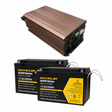 Two ROCKSOLAR R-T12200B 12.8V 200Ah batteries with one 3000W inverter