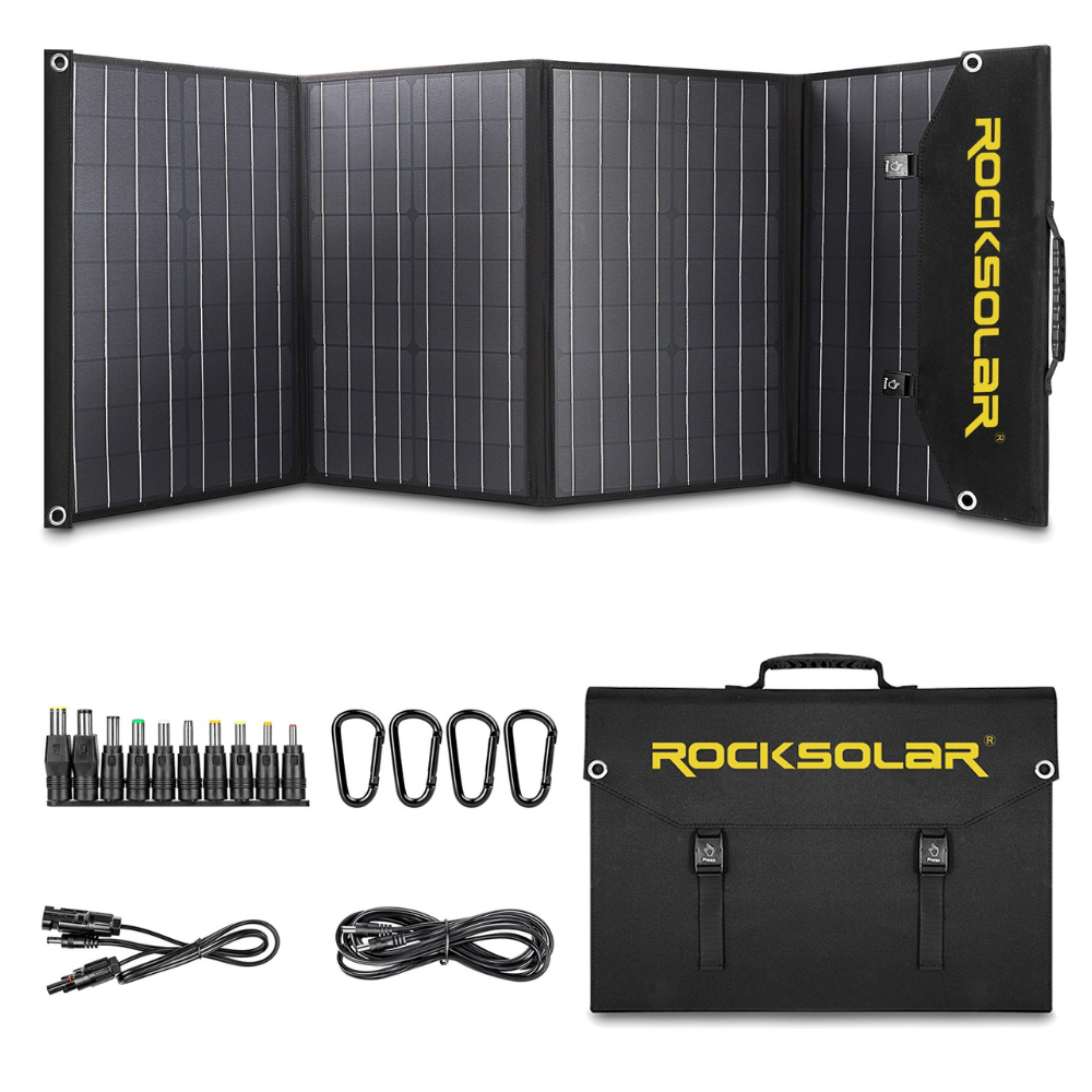 ROCKSOLAR 100W 12V Foldable Solar Panel - Portable USB Solar Battery Charger
