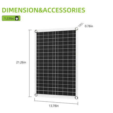 dimension flexible sun panel