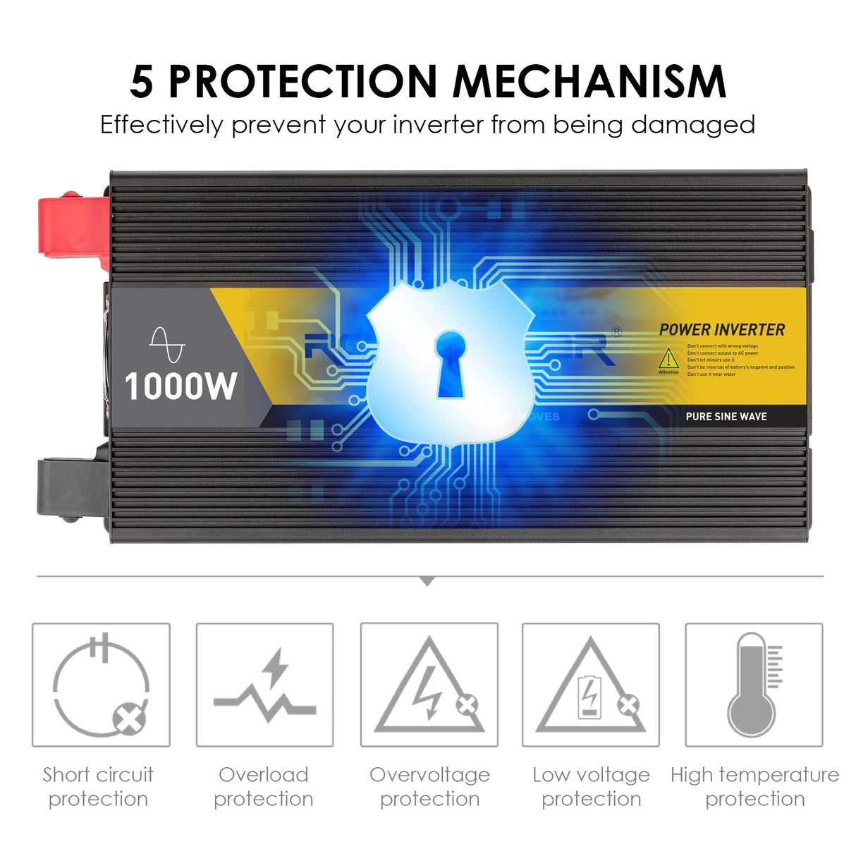protection method on dc to ac  power inverter 